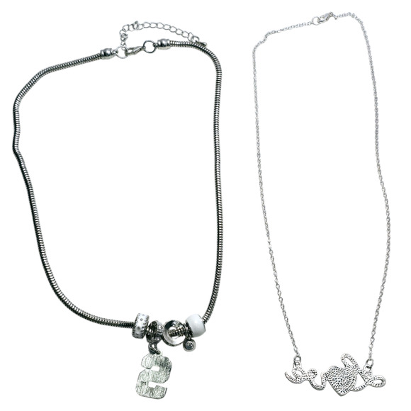 2 Michigan State University Spartans MSU Pendant Necklaces 5 Charm Love Silver T - Picture 2 of 6